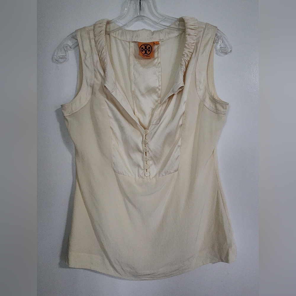 Tory Burch Sleeveless Silk Top Ivory Size 2